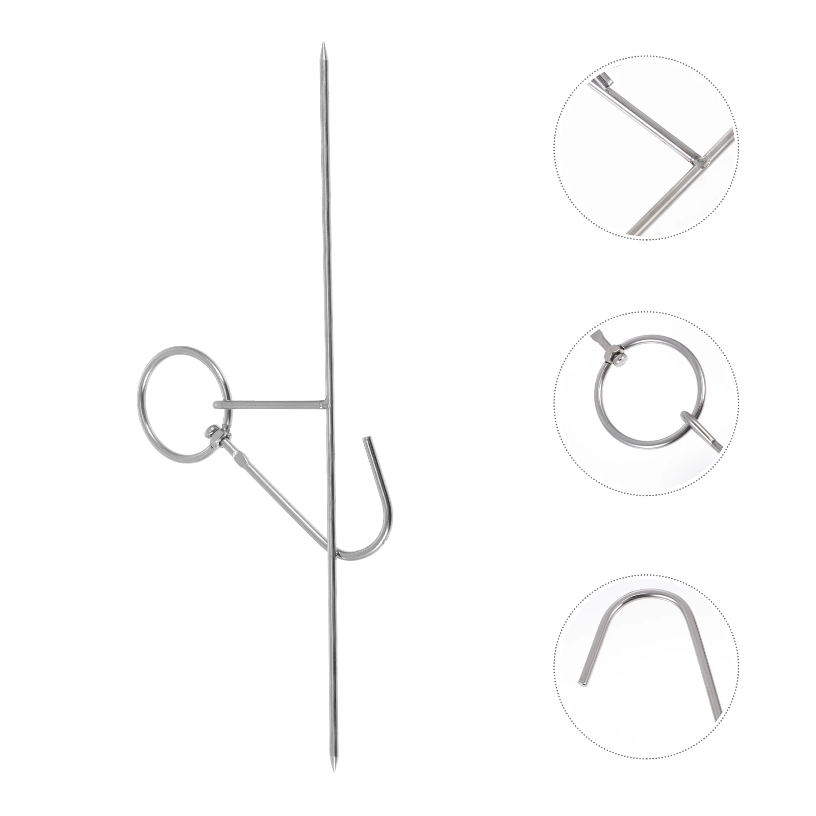 

2pcs Stainless Steel Meat Roast Hooks Rust-Proof Bbq Hangers Wear-Resistant Char Rings Beef Sausages Hanging Tools