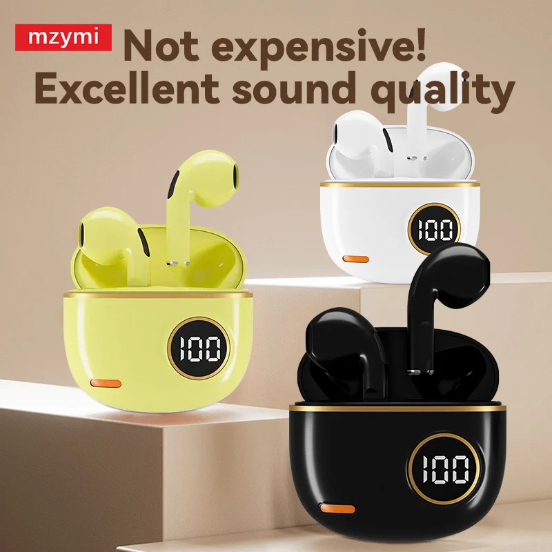 

mzymi S190 Bluetooth5.3 Earphones True Wireless In Ear Earbuds Noise Reduction LED Display Sports Gaming Headset With Mic