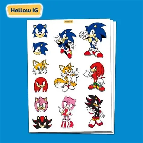 5x5cm Sonics Cute Tattoo Sticker Kid's Birthday Party Decoration Shatter Mills Disposable Sticker Cartoon Toy Children's Gif