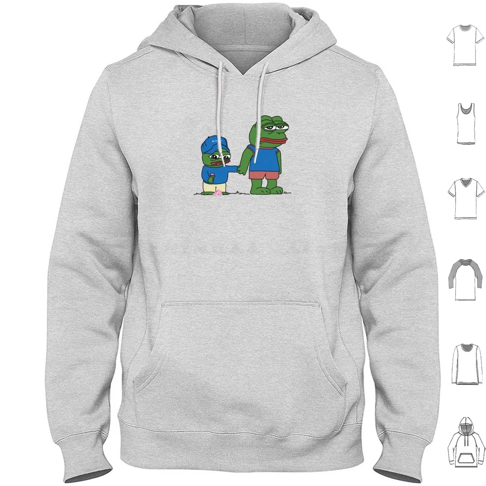 

And Kid Brother Apu Apustaja With Ice Cream Holding Hands Charcoal Hd High Quality Hoodie cotton Long Sleeve Apu