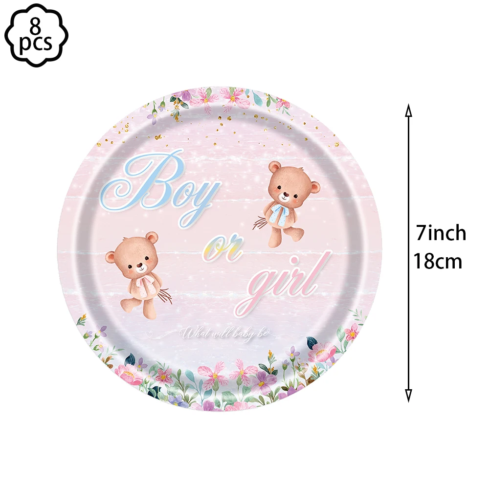 Boy Or Girl Gender Reveal Party Tableware Tablecloth napkin Plates Cup Baby Shower Gender Reveal Party Banner Balloon Decoration