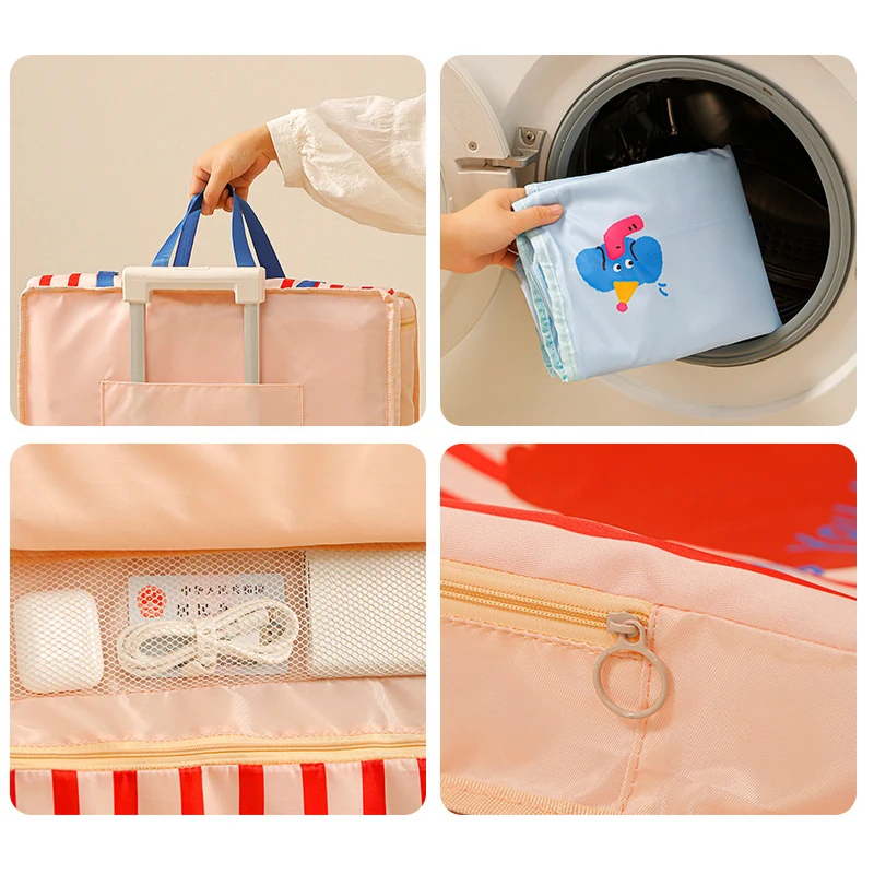 Bolsa colgante organizadora plegable para viaje, bolsas colgantes de almacenamiento con bolsillos, almacenamiento de clasificación de ropa diaria, múltiples compartimentos