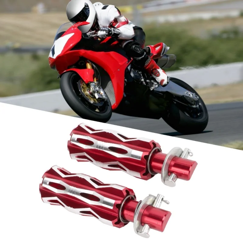 CNC Motorcycle Rear Foot Pegs Pedal Aluminum Alloy Rearset Footrests For MotorcycleRed