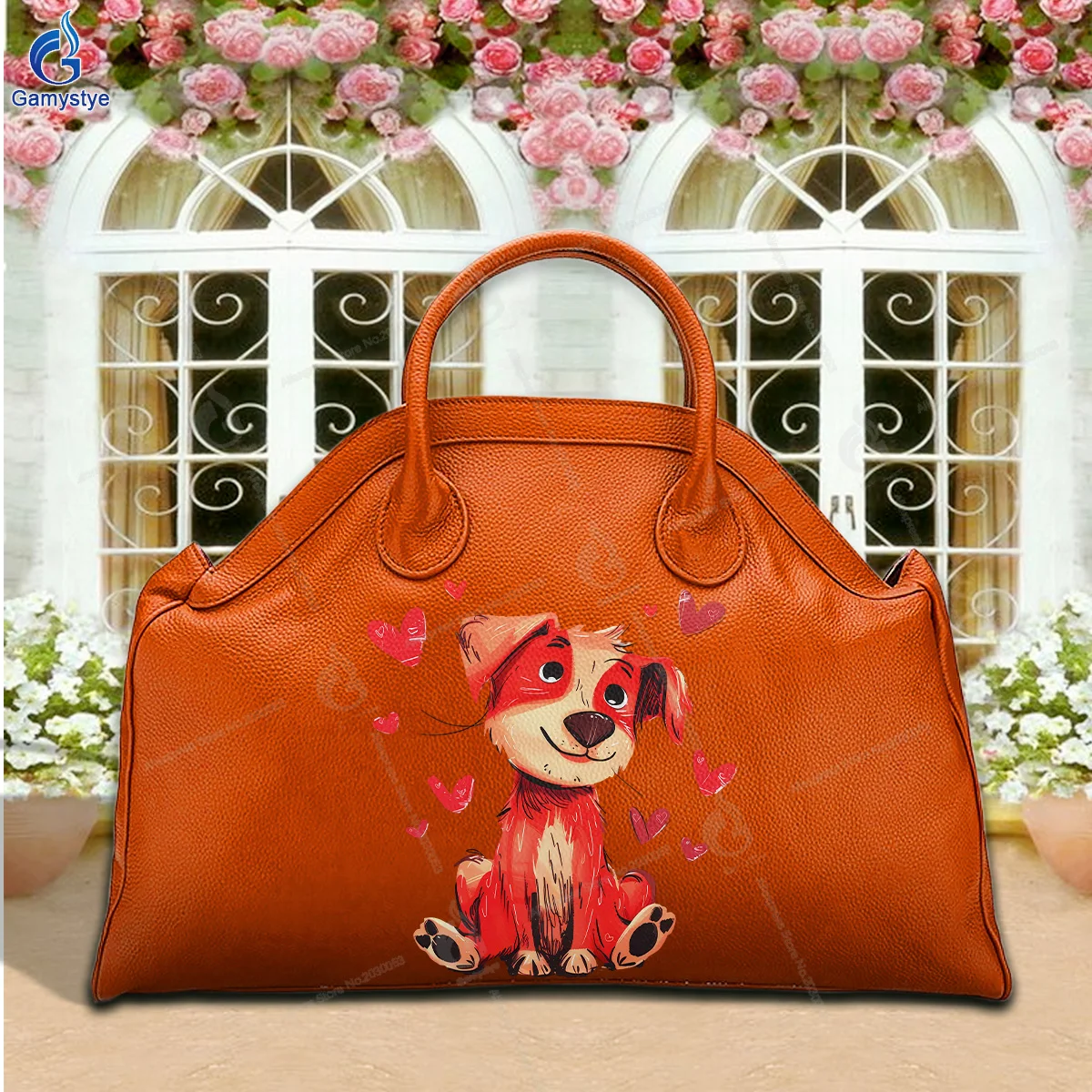 Printed Customize Art Cute little dog Bags Real Cowskin Leather Shoulder Bags Sac De Luxe Femme Luxury Bags Women Free Shipping