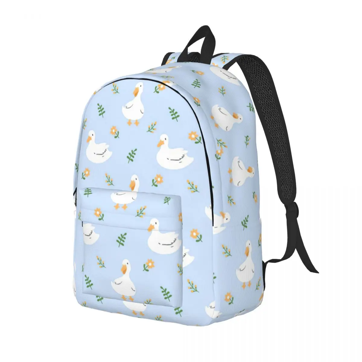 Cute Duck Flower for Teens Student School Bookbag Cartoon Canvas Daypack Middle High College Outdoor