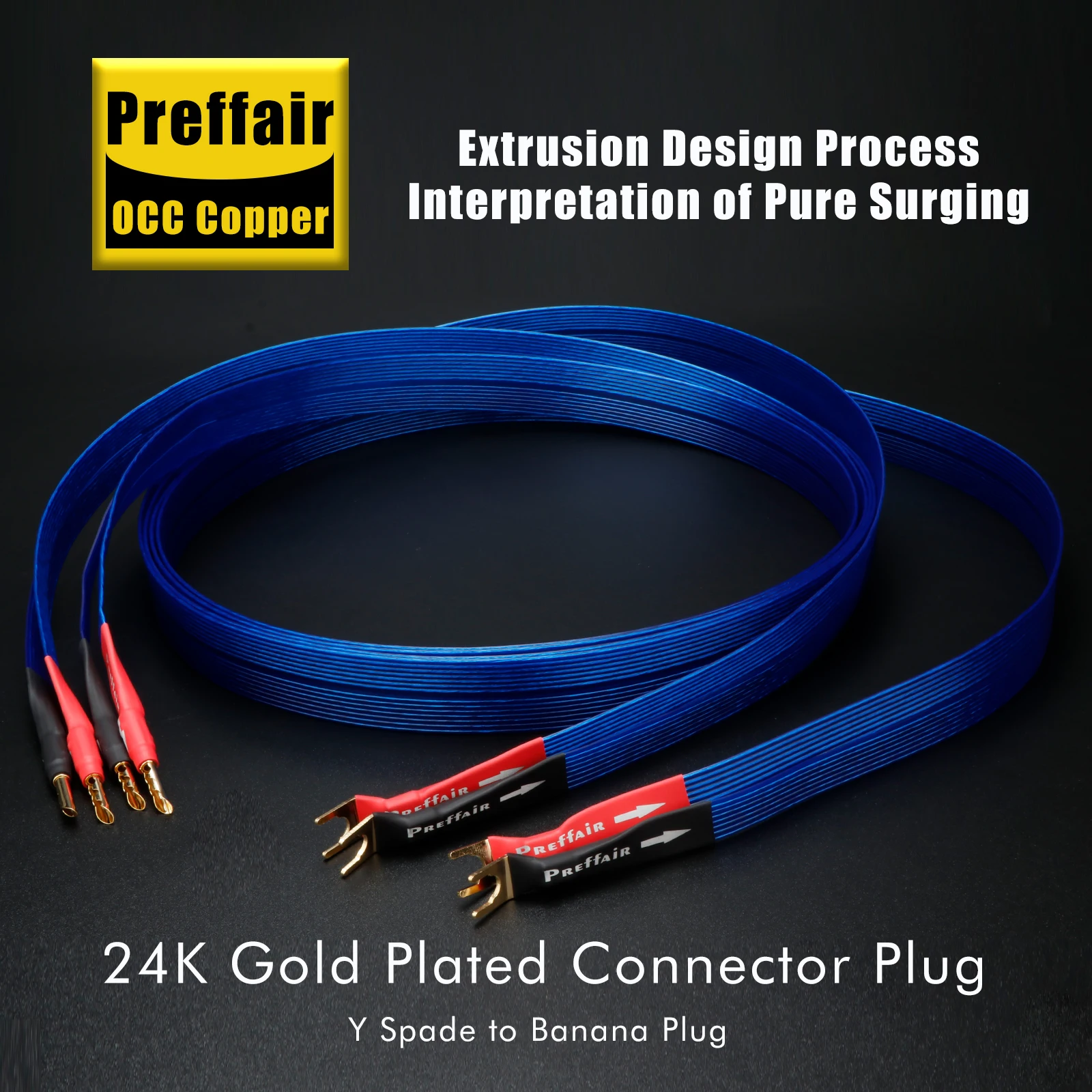 1 пара Preffair L316 банан/Y лопаты акустический кабель посеребренный OCC громкоговоритель плоский провод для усилителя DVD CD