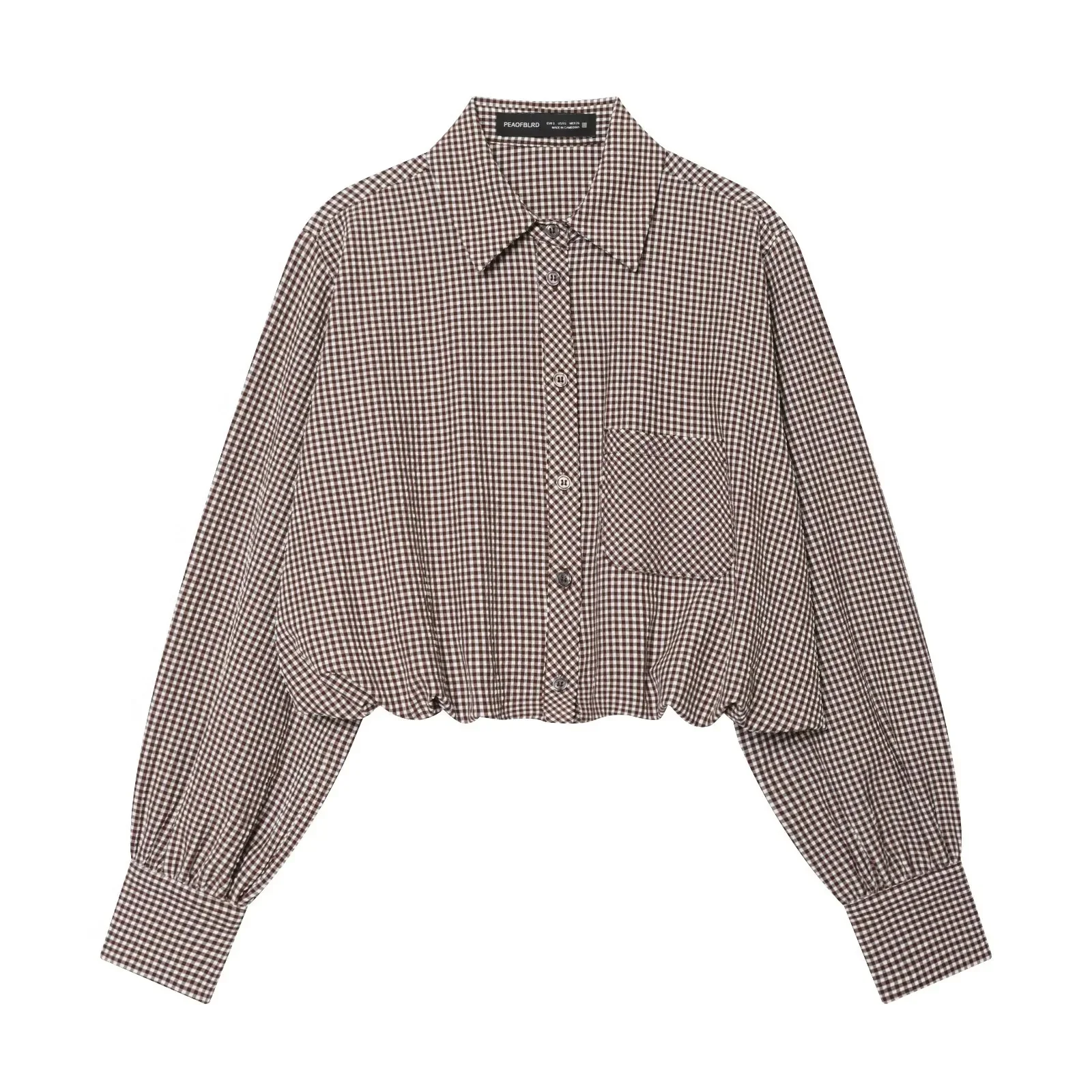 BSAY Damenmode Kariertes Hemd 2026 Frühling Neu College-Stil Revers Langarm Blusen Einreihig Schicke Damen Oberteile Mujer – Detail 5