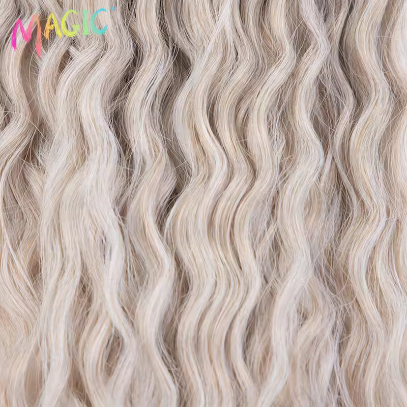 Magic Ariel Curl Hair Water Wave Twist Crochet Hair Synthetic Braid Hair Ombre Blonde 22 Inch Deep Wave Braiding Hair Extension - Image 5