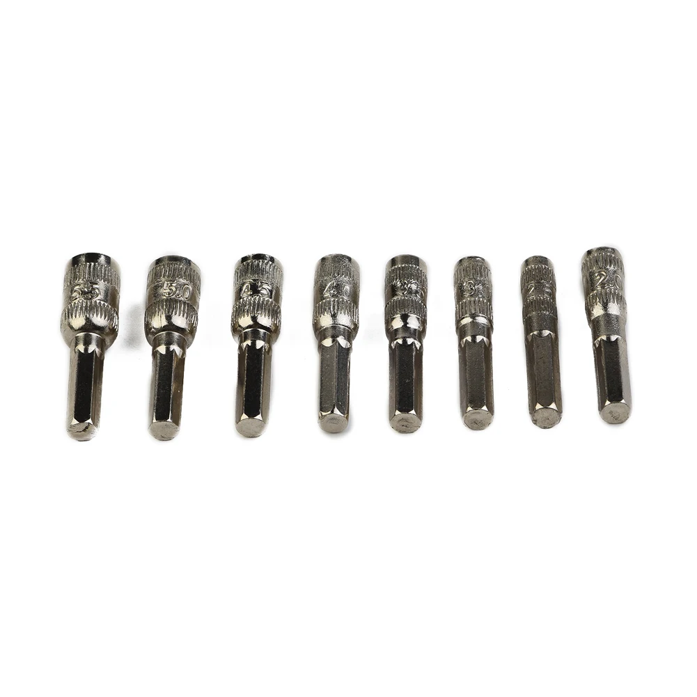 

Hand Tools Socket Hex Socket Driver Tool 8pcs/Set Drill Bit Hex Shank Metric PH2.0/M2.5-5.5mm Screw Silver Tone