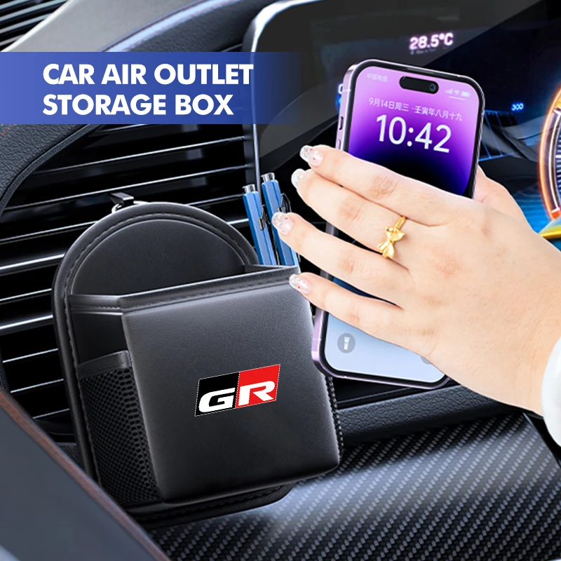 Storage Box Car Sundries Storage Bag Hanging Sundries Key Box For Toyota GR Sport Gazoo Racing Yaris 86 Corolla Hilux Supra