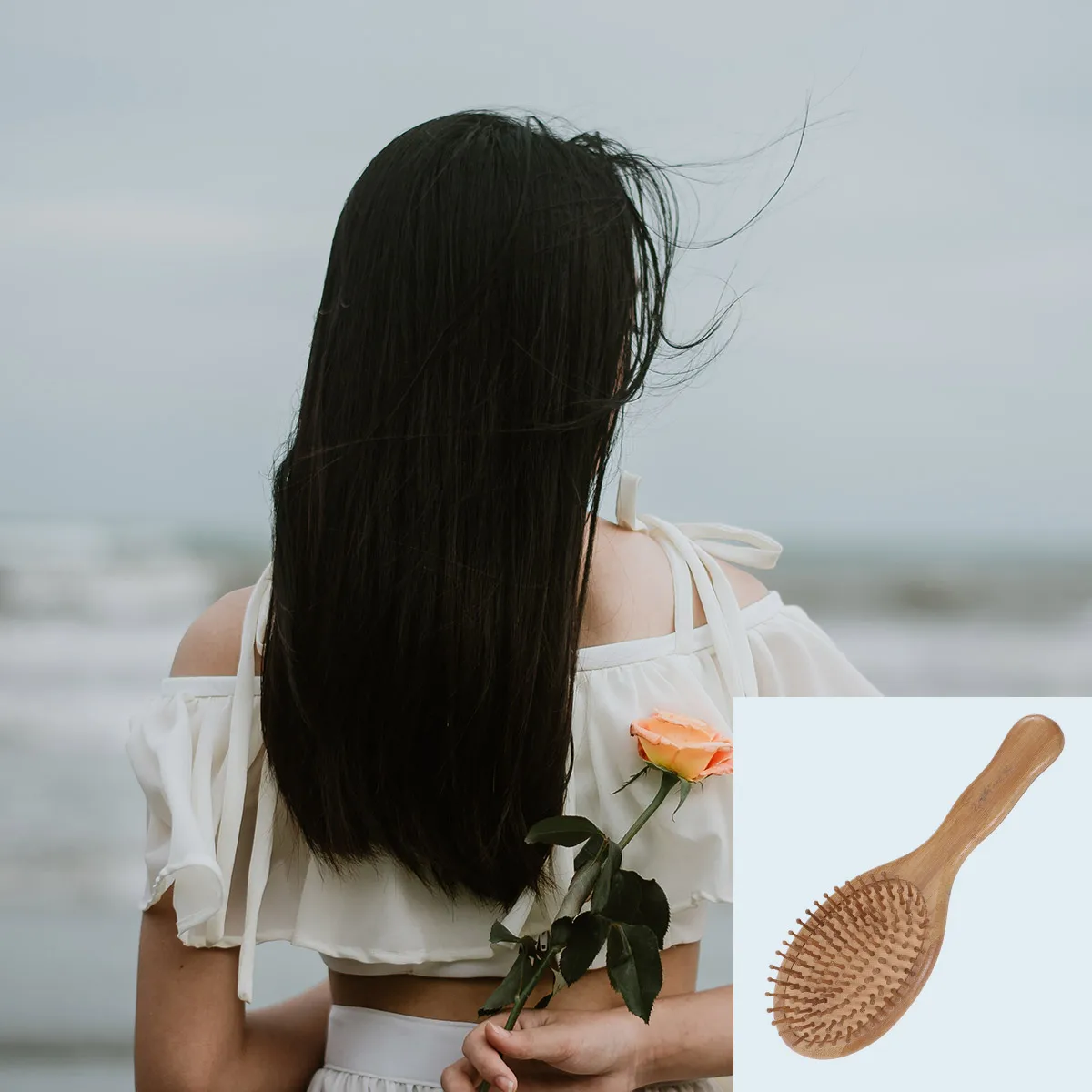 

Thick Bamboo Massage Comb Wavy Tool Anti-static Wooden Hair Comb Detangling Hair Care Massage Wooden Brush