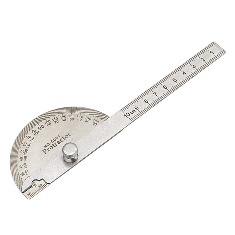 

Angle Ruler Protractor Measuring Ruler Goniometer 180 Degree Protractor Round Head Stainless Steel Adjustable Protractor