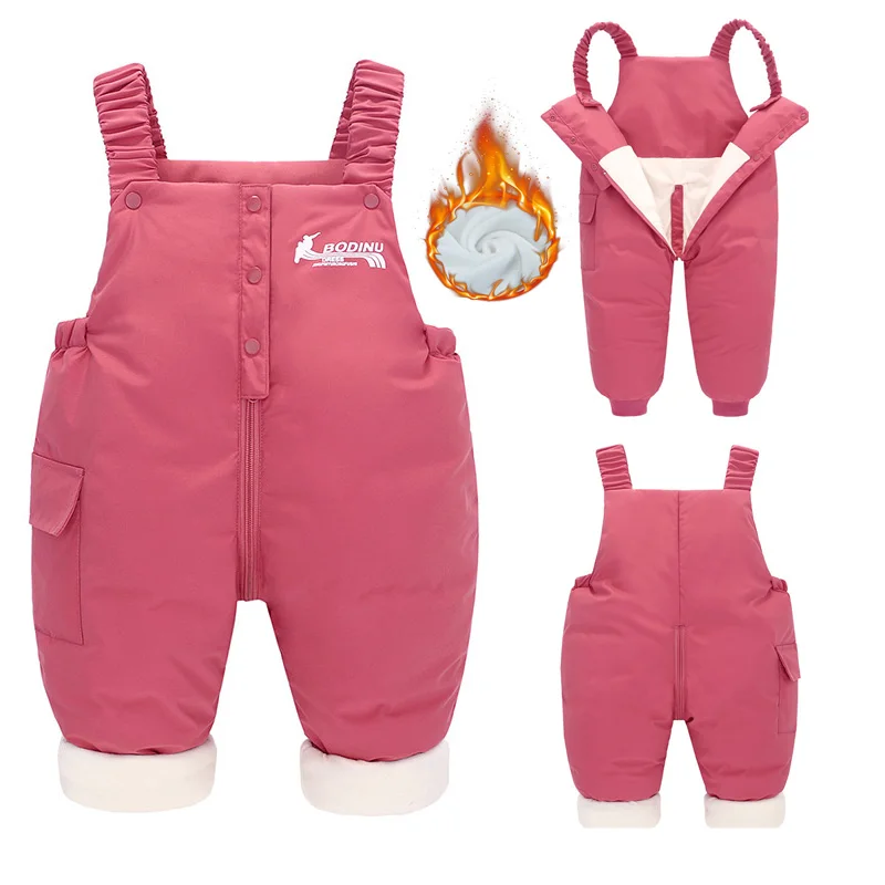 

Boys Girls Padded Down Pants Children Winter Thicken Warm Rompers Baby Autumn Down Trousers Kids Casual Cotton Clothes 1-4 Years