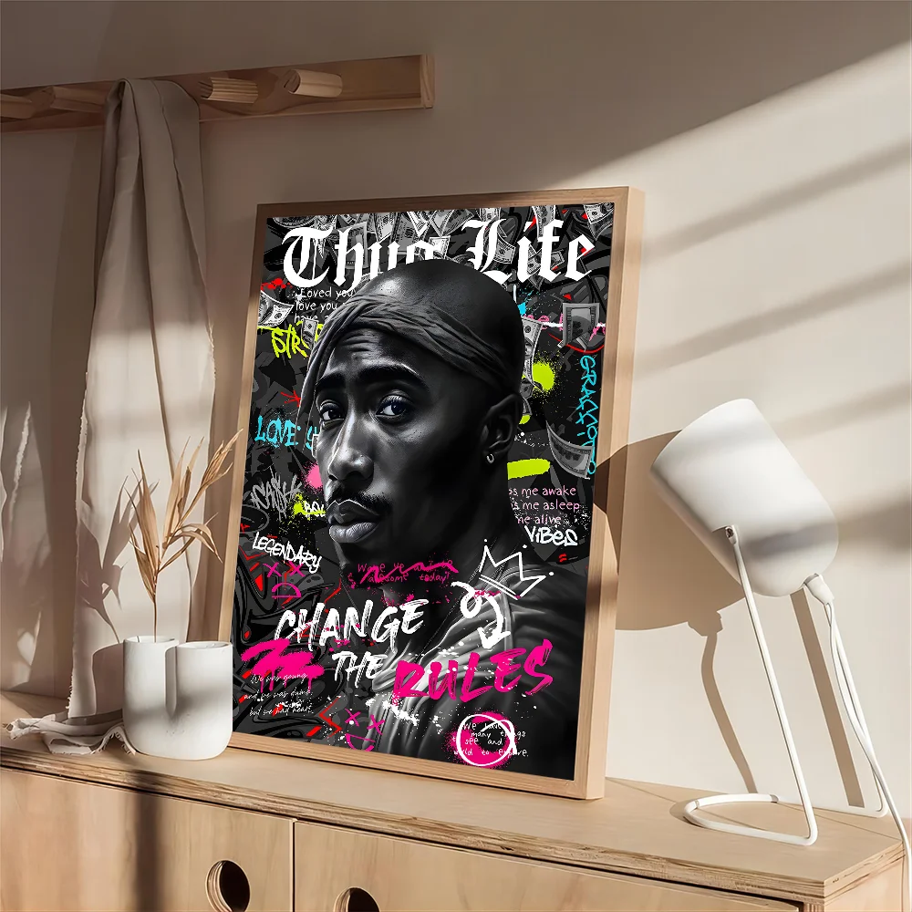 Pop Hip Hop Rapper 2PAC Good Posters Kraft Paper Prints Vintage Home Room Cafe Bar Art Wall Decor Aesthetic Painting Picture