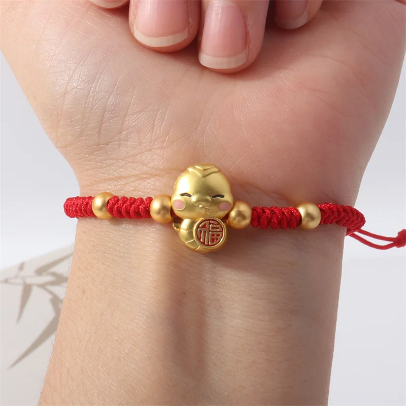 Lucky Red Rope Leuke Slang Hanger Armband voor Vrouwen Mannen 2025, Chinese Dierenriem Slang Gevlochten Armbanden Nieuwjaar Sieraden Cadeau