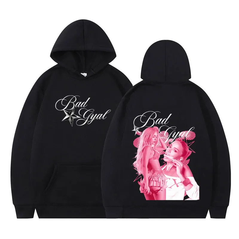 

Худи с принтом Singer Bad Gyal 2026 Tour, унисекс, в стиле Харадзюку, повседневный спортивный костюм, свободный крой, с длинными рукавами, модный пуловер