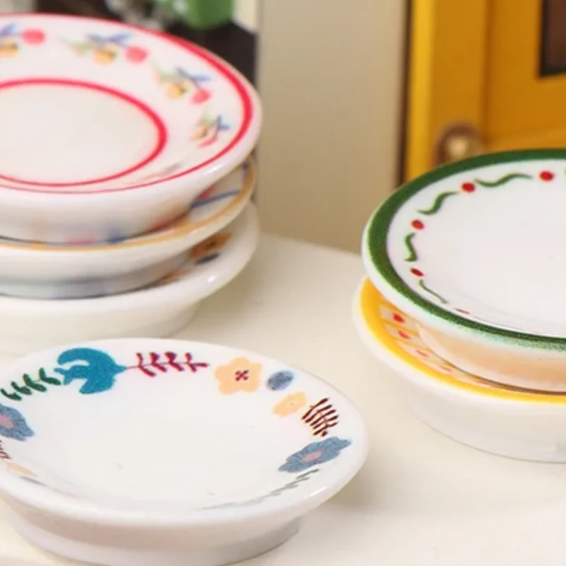 5개입 1/12 인형집 미니 모형 접시 모델 주방 액세서리 인형집 장식 어린이 역할 놀이 장난감