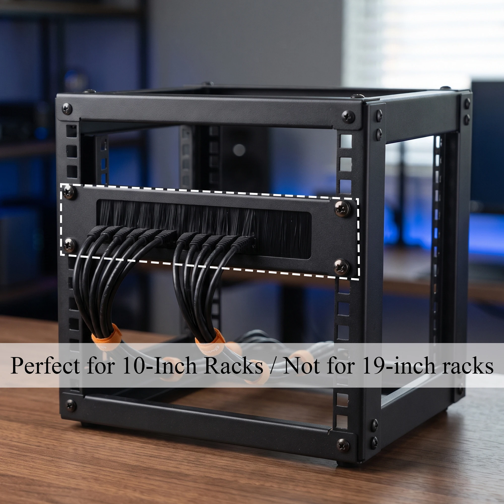 1/2/4/5/10Pcs 1U 10 Inch Metal Network Rack Blank Panel Server Cabinet Cable Management