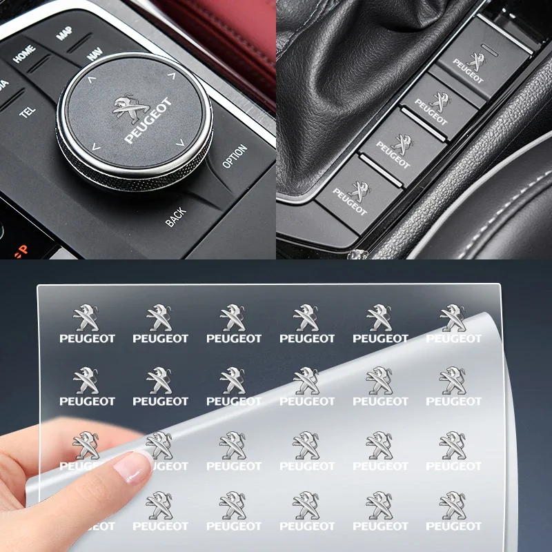 Fashion Car Interior Dekoration Stickers Badges Emblem Car Styling For Peugeot 206 207 208 306 307 308 508 106 107 108 2008 3008