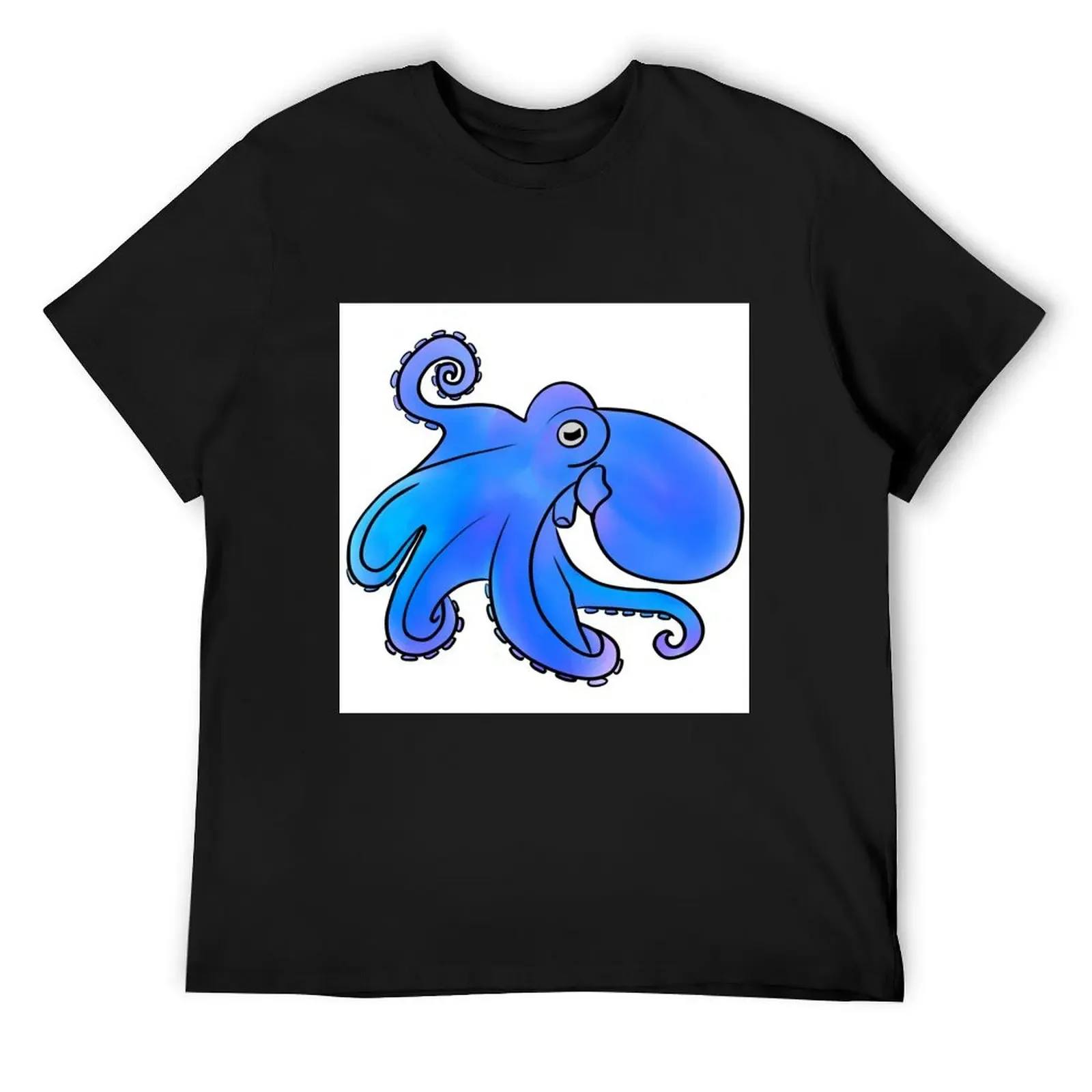 

Cool color octopus T-Shirt blue archive tops black t-shirts for men