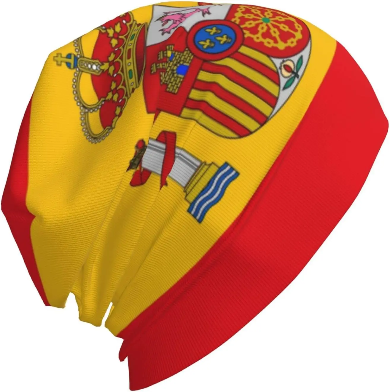 Spanish Flag of Spain Beanie Hat Chemo Headwear Slouchy Skull Sleep Cap Women Men Winter Running