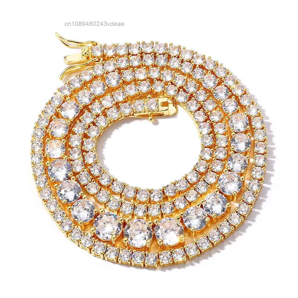 925 Sterling Silver Hip Hop Cuban Link Chain VVS Moissanite Diamond Tennis Necklace and Bracelet Fashionable Accessories.