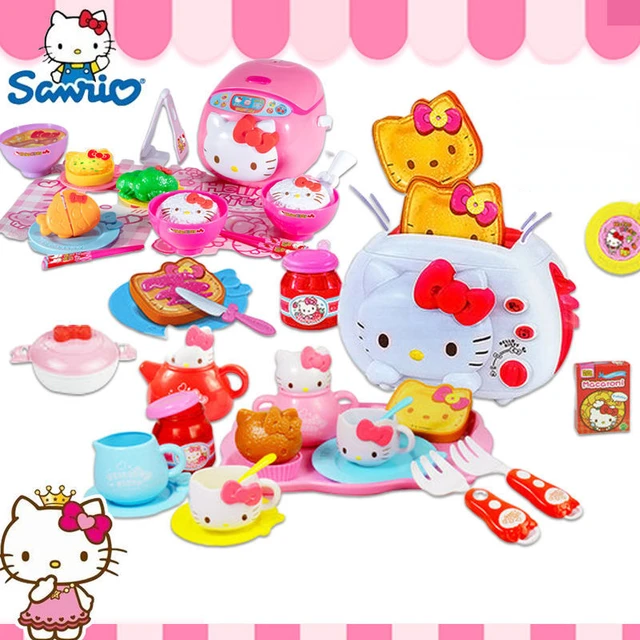 Hello Kitty Deluxe Breakfast Set Toaster for Children Girls Play House Toys for Children Gifts AliExpress