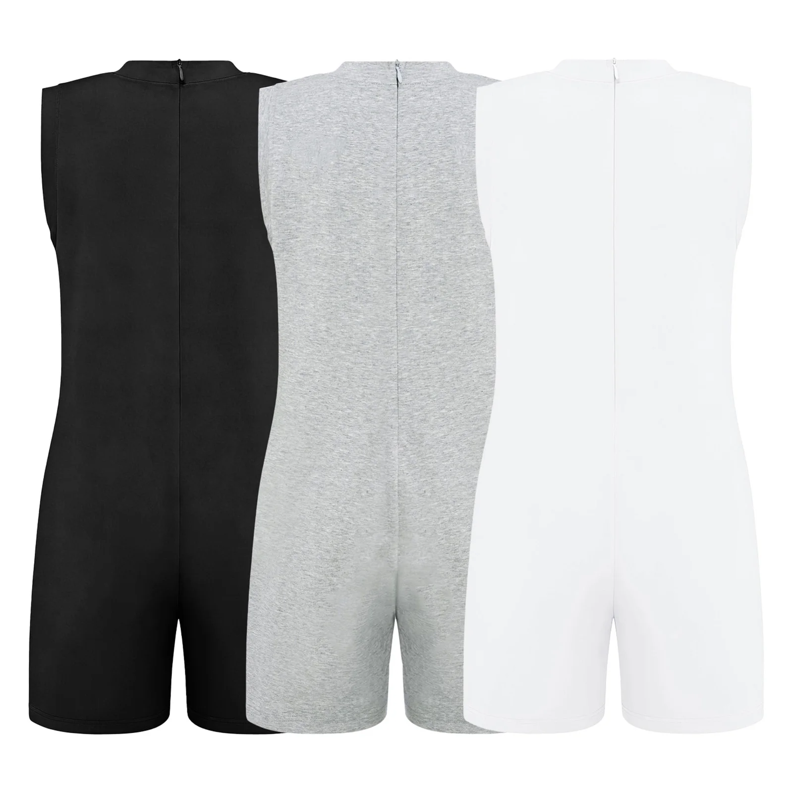 3pcs Kids Sleeveless Jumpsuit Romper Bodysuits Unitard Summer Boys Girls Special Needs Adaptive Clothing Children Clothes Sets