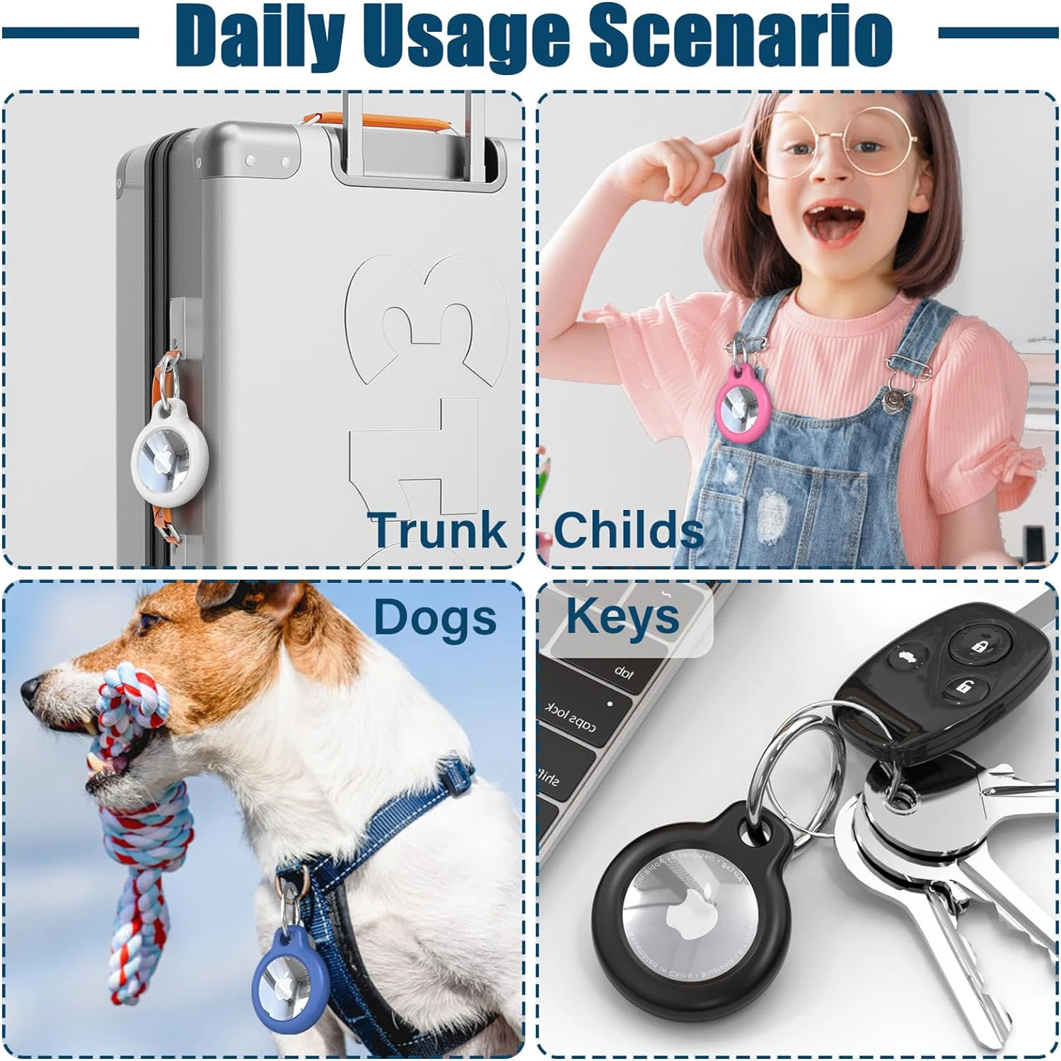Cover for Apple Airtag Case with Keychain Hard PC Anti-scratch Sleeve for Keychain Luggage tracker Accessories AirTags Holder