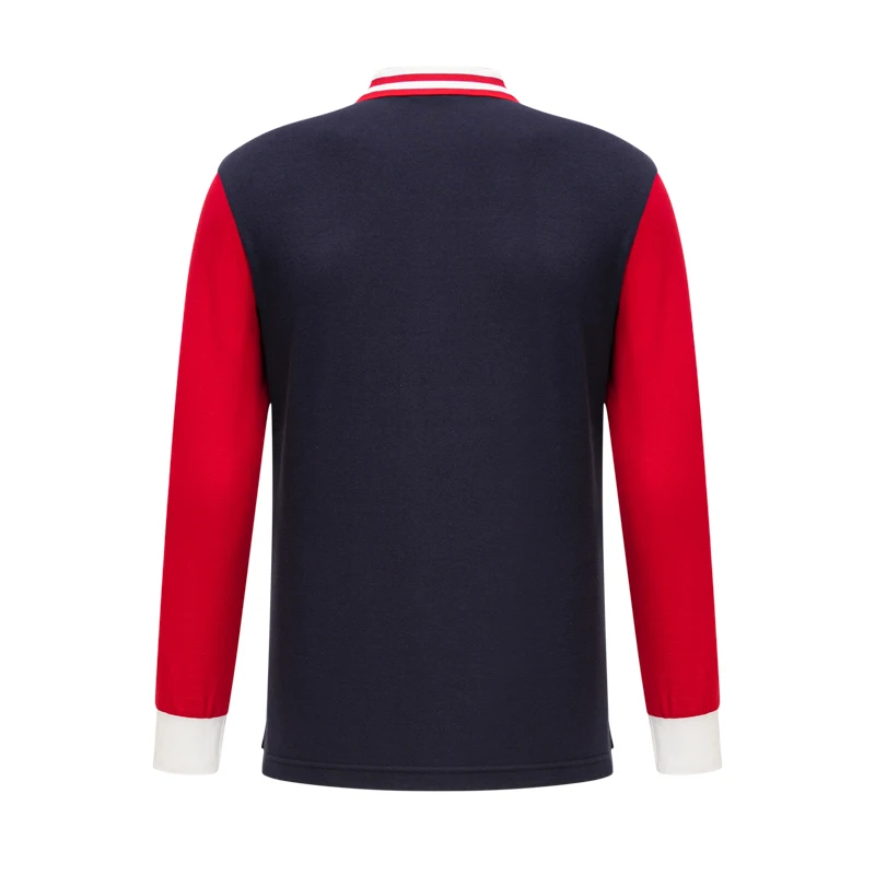 New men's polo shirt long sleeve Germany MUNICH USA size royal sports leisure fashion pure cotton slim-fit split color c