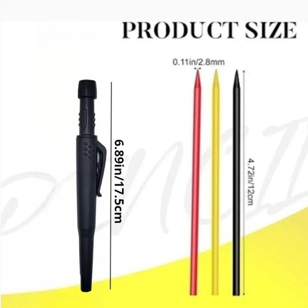 Precise Marking Carpenter Mechanical Pencil Pen Cap with Sharpener Mechanical Pencil Professional Solid