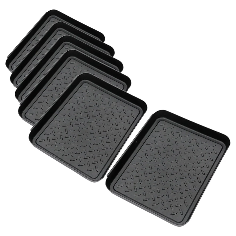 

6Pcs Plastic Shoe Tray for Entryway Indoor Boot Mat Black Multi-Functional Home Decor Dust Prevention Longlasting Use