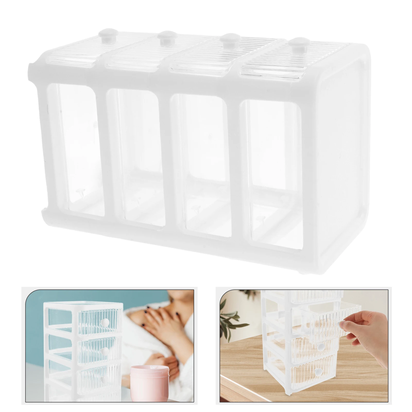 

Multi Layer Transparent Makeup Box Storage Container With Drawer Design Desktop Organizer For Jewelry Skincare