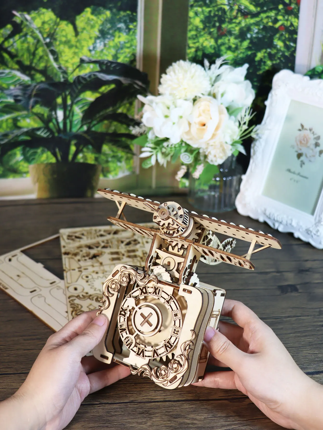 3D Houten Puzzel Vliegtuig Muziekdoos Punk Gear Industrieel Je bent mijn zonneschijn Modelkits voor volwassenen Verjaardag Kerstmis Unieke Gif