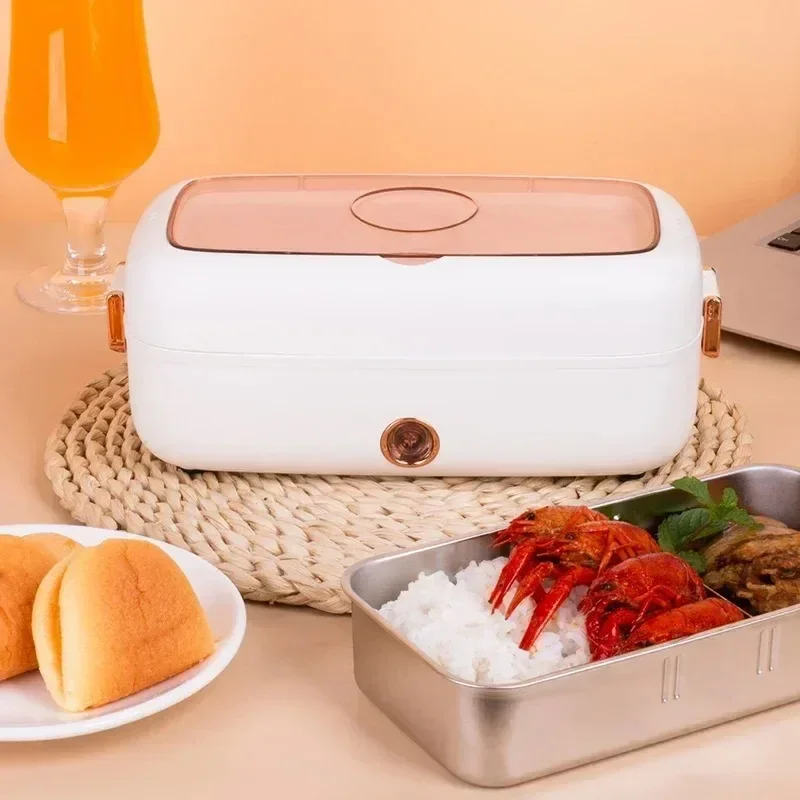 Portable USB Food Heater Container Electric Lunch Box Office Car Home Office Travel Warmer Stainless Steel Heating Rice Cooker