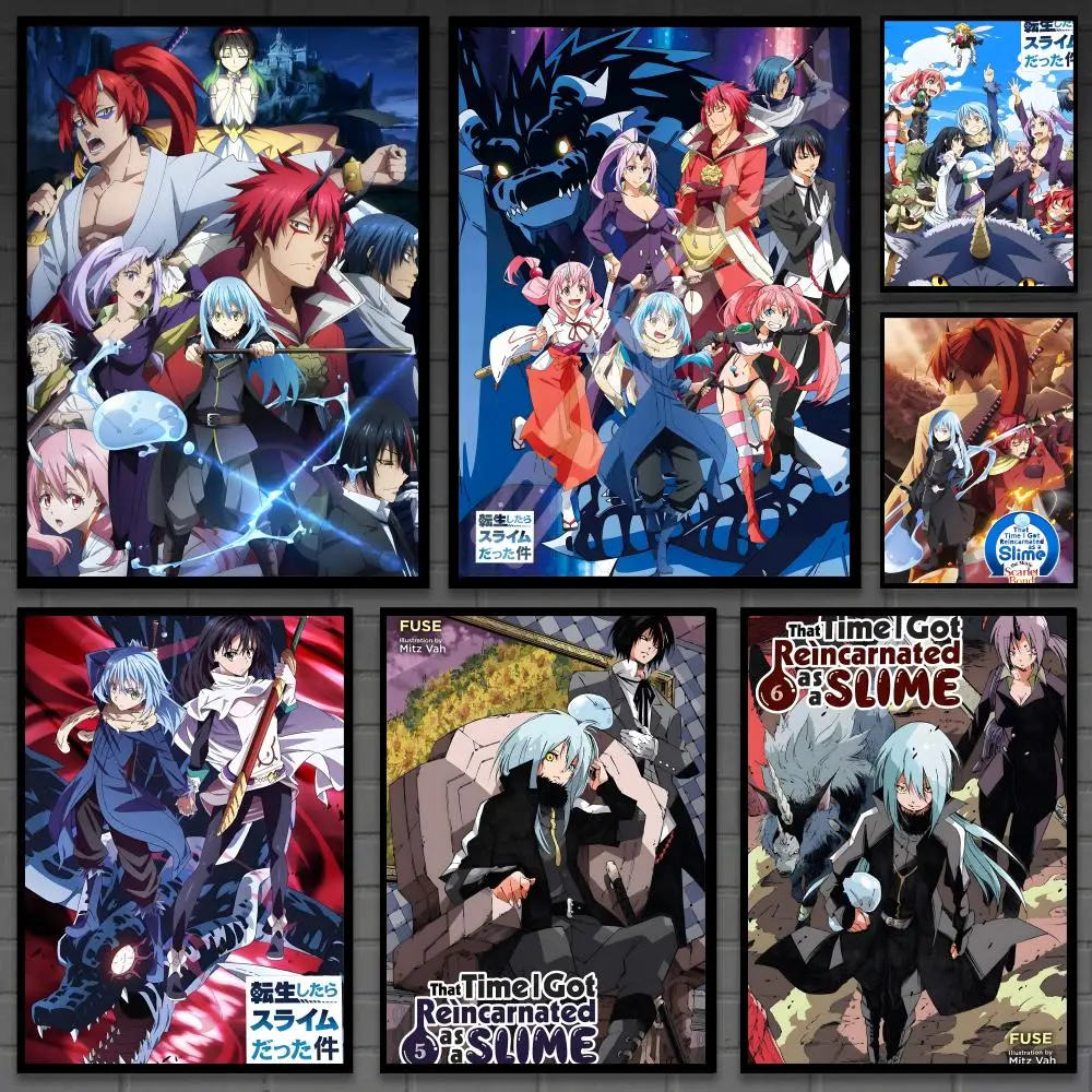 TThat Time I Got Reincarnated asaSlimes Poster Versatile HD Waterproof Wall Art Self-Adhesive Decor for Any Space Ideal Gift