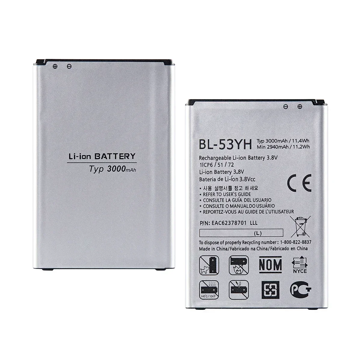 Original BL-53YH 3000mAh Replacement  Battery For LG Optimus G3 D850 D851 D855 LS990 D830 D856 D690 VS985 F400 G3 2017 BL 53YH