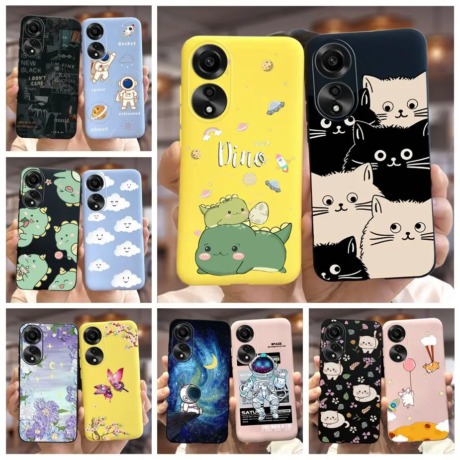 For Oppo A78 4G Case CPH2565 Cute Cartoon Cover Shockproof Phone Case For Oppo A78 A 78 OppoA78 5G Back Cover Soft Fundas Bumper