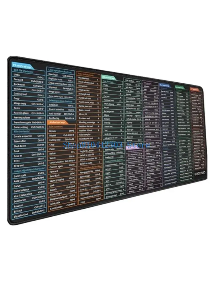 L4MD لوحة مكتب مكتب كبيرة مع Excels واختصار الكلمات وورقة الأسطح المقاومة للماء