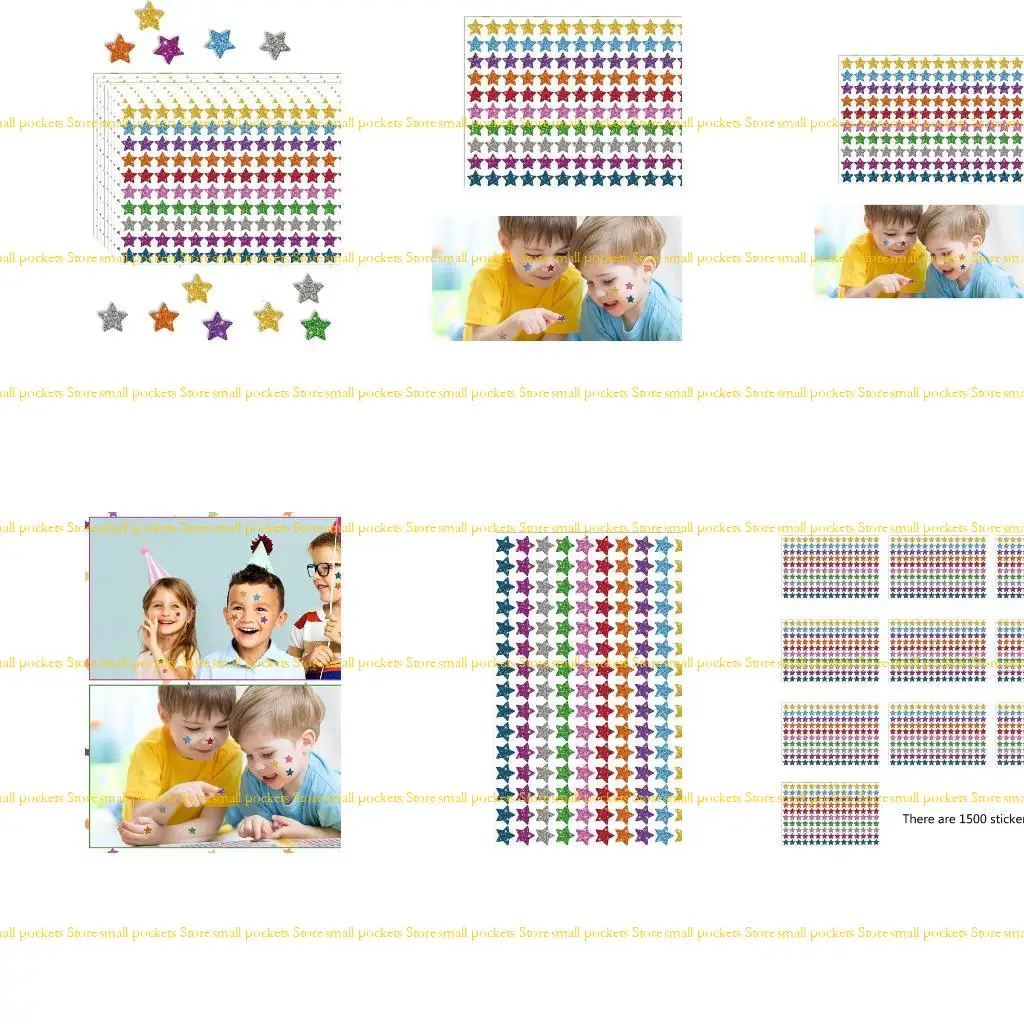 

R1WD 1500pcs детские мотивационные наклейки Star Stare наклейки для бутылки с водой