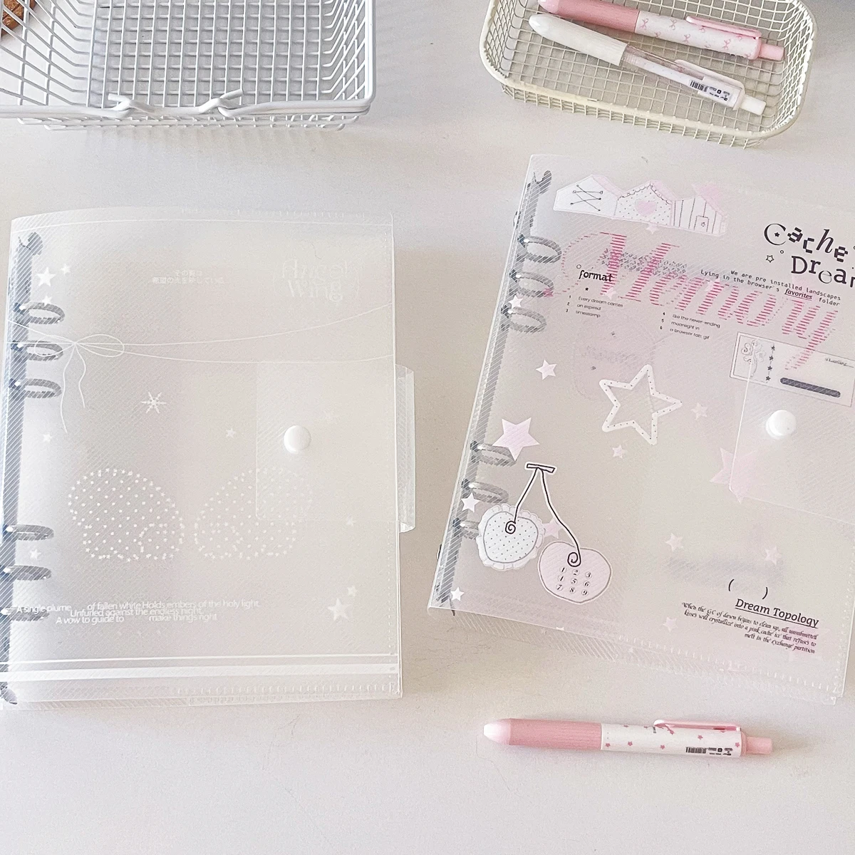 A5 Loose-Leaf Binder Organization Ins Style Ring Binder Notebook Scrub PP Inner Core Cover Note Book Journal Planner Office