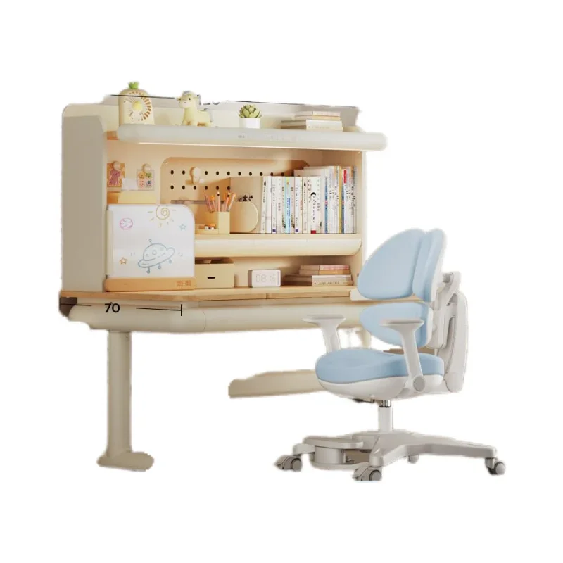 Children's study desk, primary school student's desk, adjustable desk, solid wood writing desk