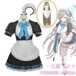 Anime Game Blue Archive Cosplay Costume Clothes Wig Uniform Cosplay Maid Uniform Cleaning Clearing Cosplay Costume Woman Set