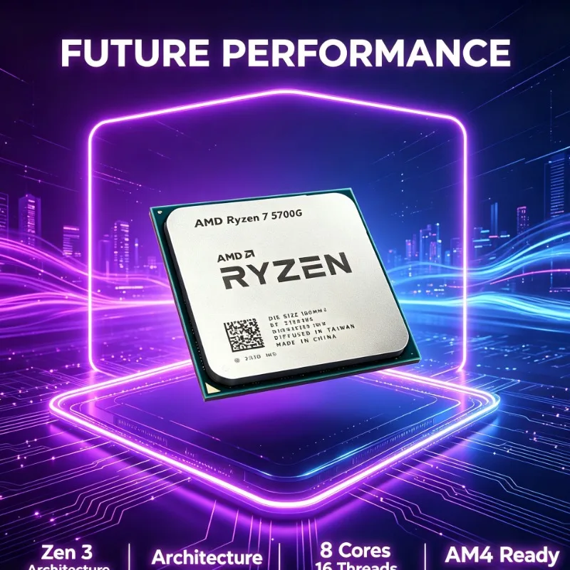 AMD Ryzen 7 5700G Desktop Processor R7 5700G AM4 Socket 8C16T 4.6GHz 16MB L3 Cache Built-In Vega Graphics No Cooler