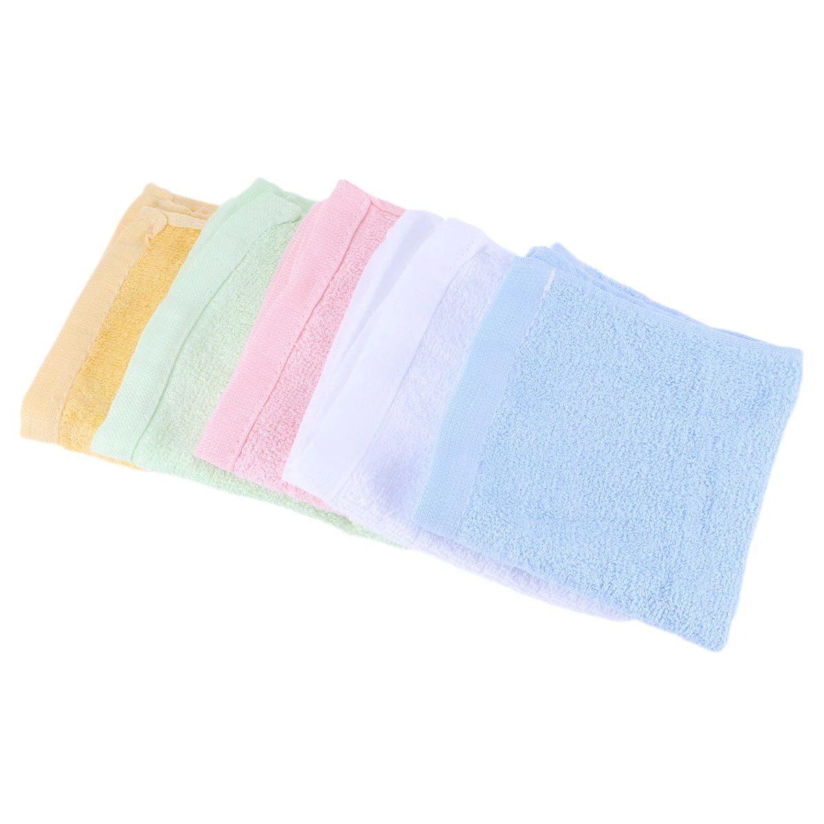 5pcs Bamboo Fiber Newborn Handkerchief Bib Square Towel Muslin Washcloth Bib Baby Washcloth Towel Pink Yellow Green Blue White