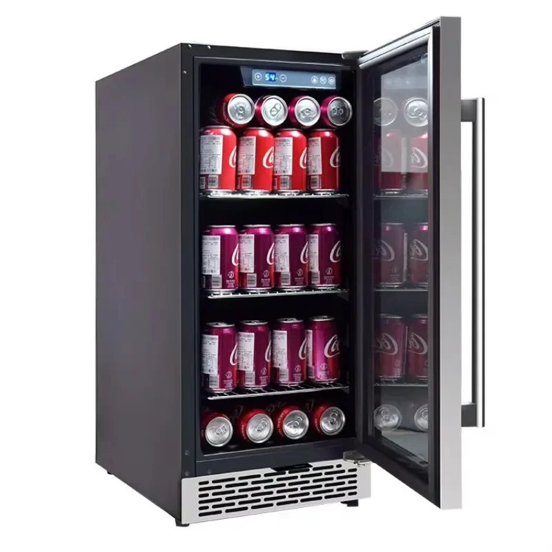 Small Drink Bar Fridge Custom Refrigerators Glass Door Beverage Cooler Wine/Beer Storage Cabinet