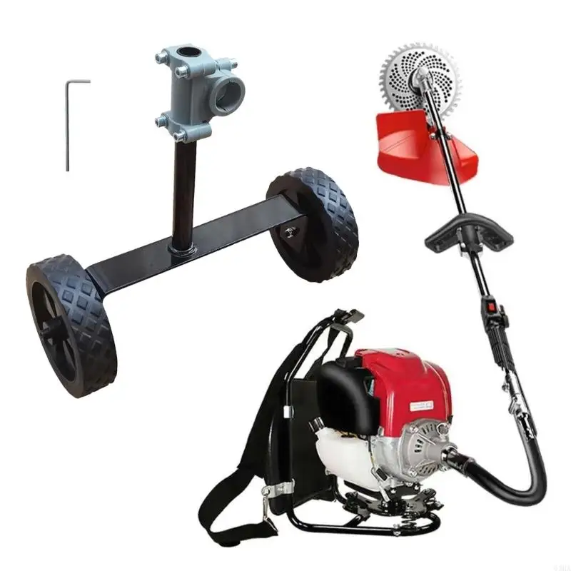 63HA Mower Auxiliary Wheel 25.4mm/26mm Handle Clamp Practical Portable String Trimmer