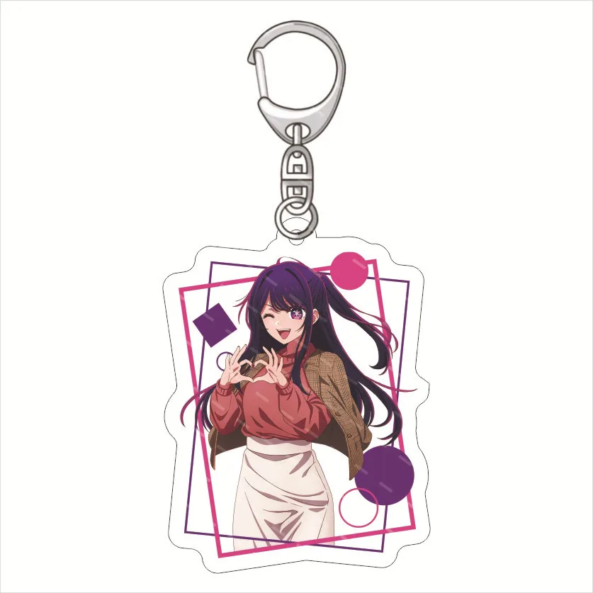 Oshi No Ko Anime KeyChain Arima Kana Hoshino Ai Men Key Chain for Women Fashion Figure Acrylic Keyring Pendant Exquisite Gifts