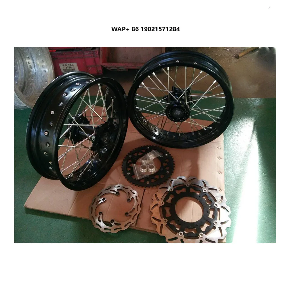

17 Inch Spoked Supermoto Wheels Rims Set