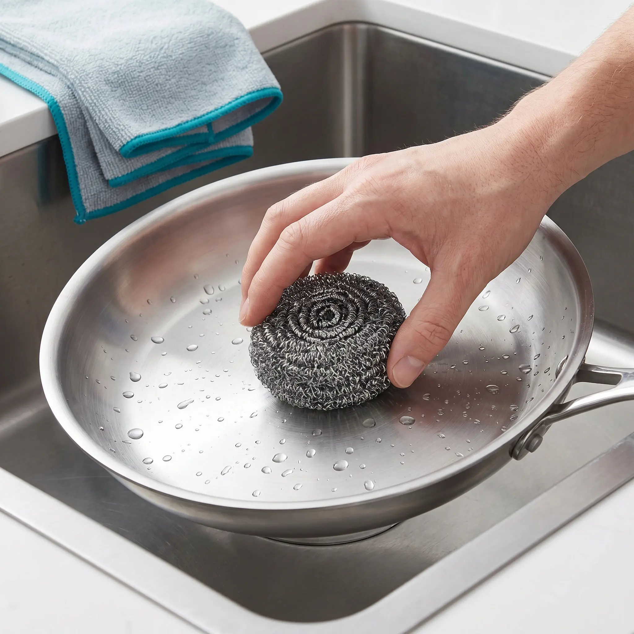 2pcs Steel Wool Cleaning Ball Spiral Scourers Kitchen Scrubber Stainless Steel Detergent Helper Non Slip Effortless Clean